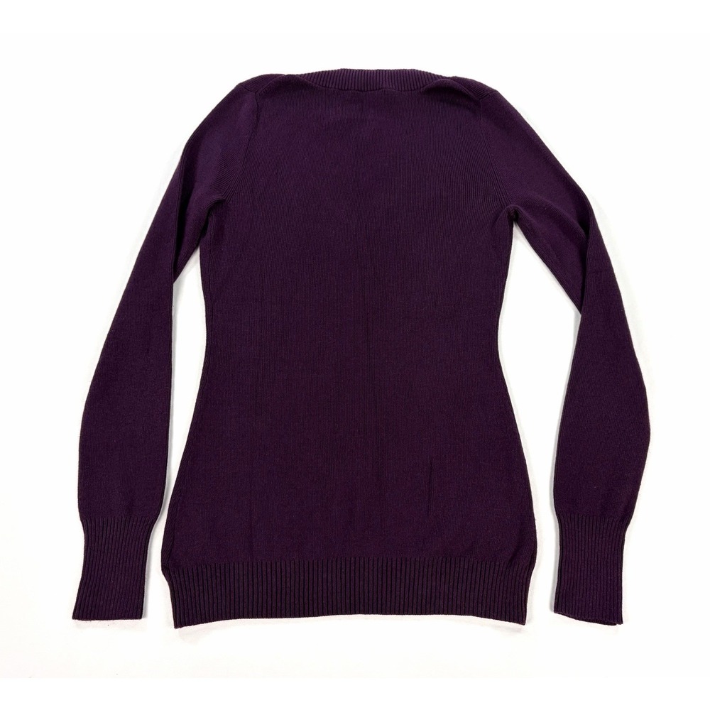 Express Women's Purple V-Neck Long Sleeve Knit Sweater Women's L Y2K Style New - Picture 2 of 9